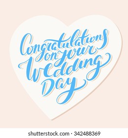 Congratulations on your wedding day. Greeting card.