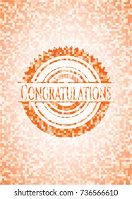Congratulations orange mosaic emblem