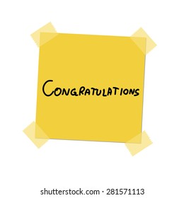 Congratulations paint on post it