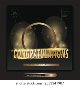 Congratulations Party invitation social media post template vector illustration design background