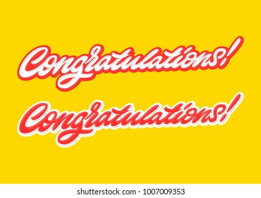 Congratulations. Premium handmade vector lettering and calligraphy phrase for invitation, greeting card, t-shirt, prints, social media, banners and posters .Vector illustration.