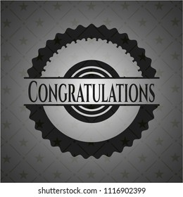 Congratulations realistic black emblem