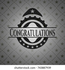Congratulations realistic black emblem