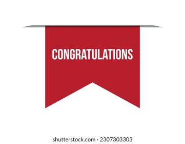 congratulations red banner design vector illustration