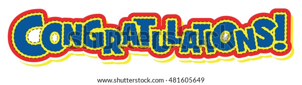 Congratulations Retro Pop Art Style Stock Vector (Royalty Free) 481605649