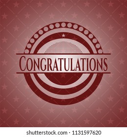 Congratulations retro style red emblem