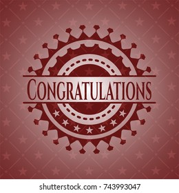 Congratulations retro style red emblem
