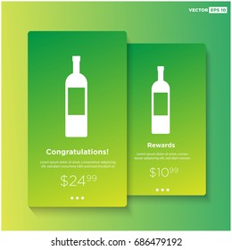 Congratulations and Rewards Card With Alcohol Bottle Ui Design