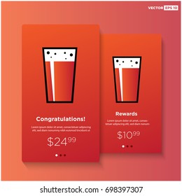 Congratulations and Rewards UI Design with Drink Glasses