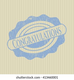 Congratulations rubber stamp with grunge texture