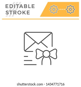 Congratulations sending editable stroke line icon