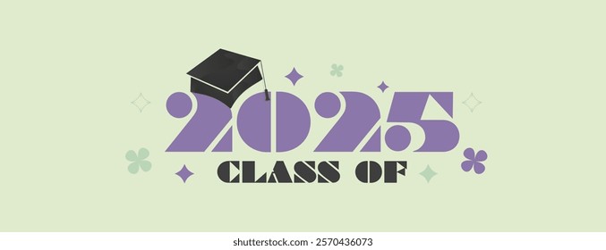 Congratulations Senior Class Of 2025 Banner. Class of 2025 Graduates Announcement Template. background design for Graduation Ceremony High School, University, College, Party, and T-Shirt