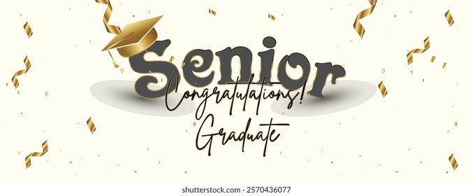 Congratulations Senior Class Of 2025 Banner. Class of 2025 Graduates Announcement Template. background design for Graduation Ceremony High School, University, College, Party, and T-Shirt