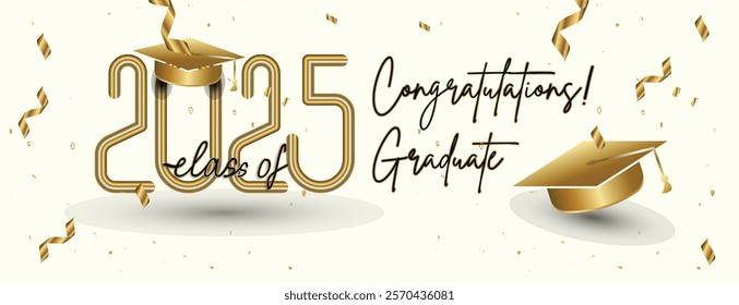 Congratulations Senior Class Of 2025 Banner. Class of 2025 Graduates Announcement Template. background design for Graduation Ceremony High School, University, College, Party, and T-Shirt