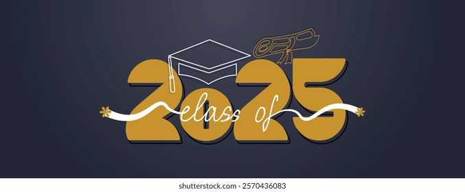 Congratulations Senior Class Of 2025 Banner. Class of 2025 Graduates Announcement Template. background design for Graduation Ceremony High School, University, College, Party, and T-Shirt