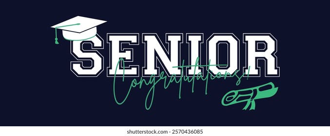 Congratulations Senior Class Of 2025 Banner. Class of 2025 Graduates Announcement Template. background design for Graduation Ceremony High School, University, College, Party, and T-Shirt