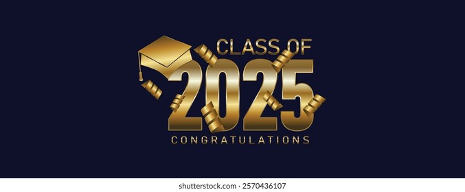 Congratulations Senior Class Of 2025 Banner. Class of 2025 Graduates Announcement Template. background design for Graduation Ceremony High School, University, College, Party, and T-Shirt