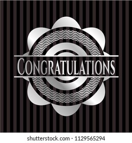Congratulations silver emblem or badge