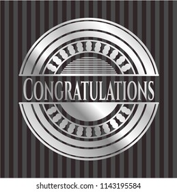 Congratulations silver emblem or badge