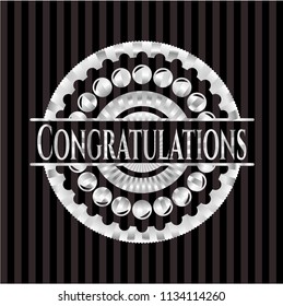 Congratulations silvery emblem or badge