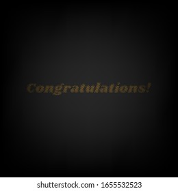 Congratulations slogan. Icon as grid of small orange light bulb in darkness. Illustration.