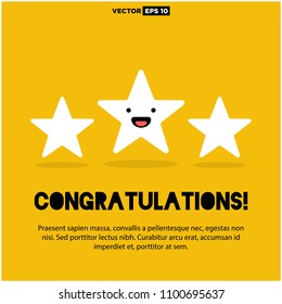 Congratulations with Smiling Happy Star Emoji