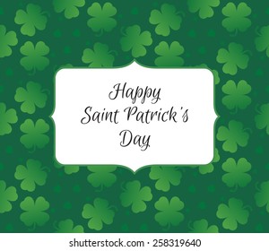 Congratulations to the St. Patrick's Day on a background of leav