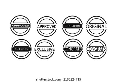 sello de felicitaciones sobre fondo aislado, color blanco y negro, textura grunge. diseños, vectores, símbolos y planos