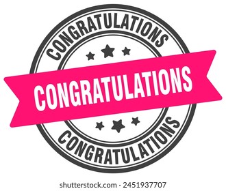 congratulations stamp. congratulations round sign. label on transparent background