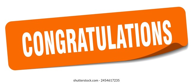 congratulations sticker. congratulations rectangular label isolated on white background