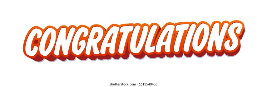 Congratulations text banner. Vector illustation.