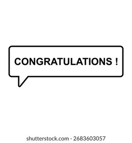 Felicitaciones Texto Bubble Talk Icono Vector