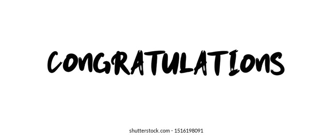 Congratulations text calligraphy. Handwritten modern brush lettering.