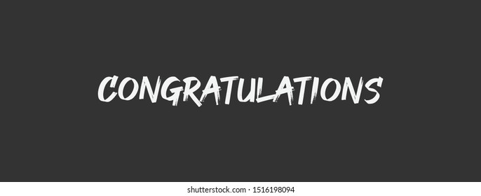 Congratulations text calligraphy. Handwritten modern brush lettering.