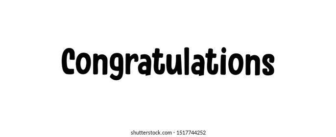 Congratulations text calligraphy. Handwritten modern brush lettering.