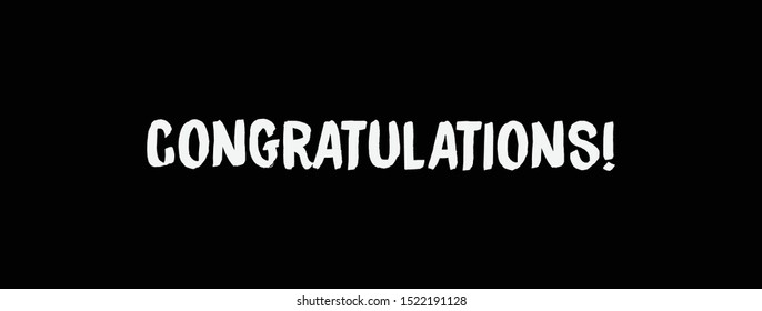 Congratulations text calligraphy. Handwritten modern brush lettering.