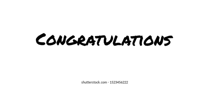 Congratulations text calligraphy. Handwritten modern brush lettering.