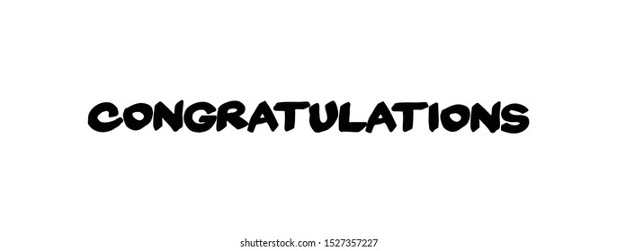 Congratulations text calligraphy. Handwritten modern brush lettering.