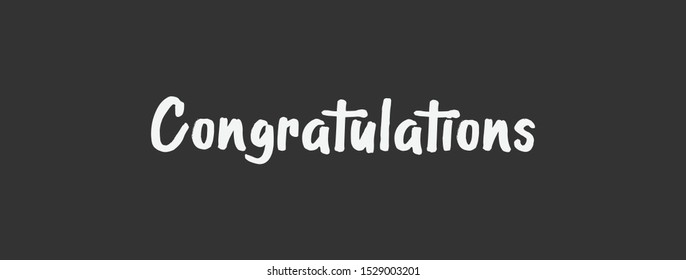 Congratulations text calligraphy. Handwritten modern brush lettering.