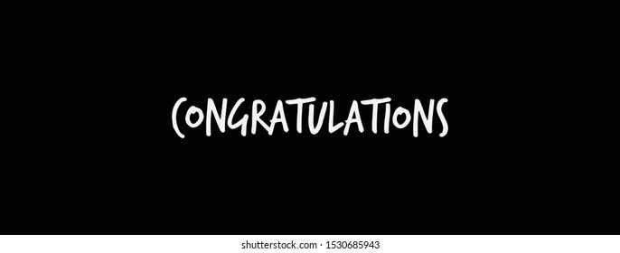 Congratulations text calligraphy. Handwritten modern brush lettering.