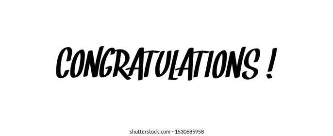 Congratulations text calligraphy. Handwritten modern brush lettering.