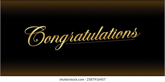 Congratulations Text Calligraphy lettering. congratulations  with gold text on dark background. vector eps