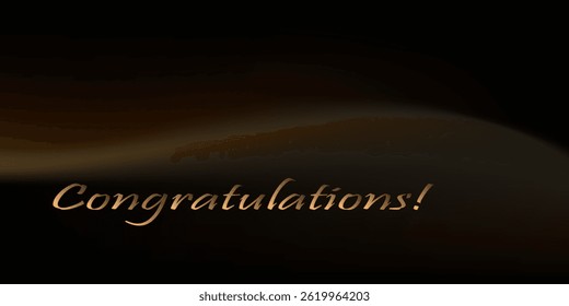 Congratulations Text Calligraphy lettering. congratulations with gold text on dark background. vector eps