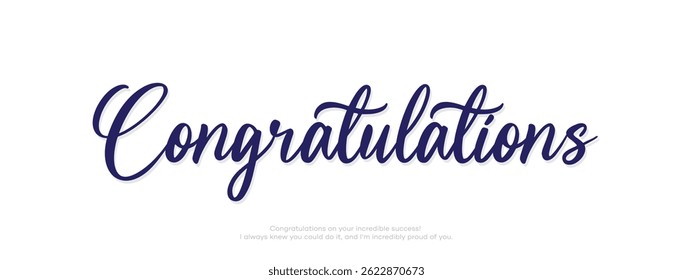 Congratulations Text Calligraphy lettering. phrase with star shine text on white background