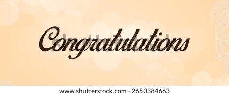 Congratulations Text Calligraphy lettering. phrase with star shine text on bokeh background