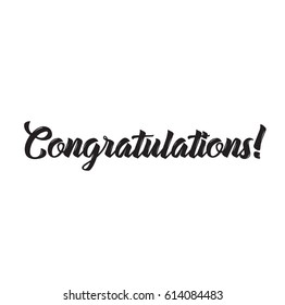 congratulations, text design. Vector calligraphy. Typography poster. Usable as background.