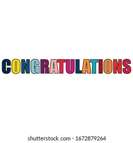 Congratulations Text Different Colors Stock Vector (Royalty Free ...