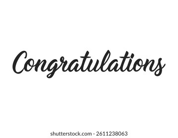 Congratulations Text in Elegant Script on White Background

