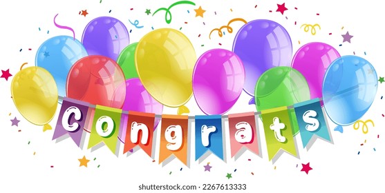 Congratulations text graphics for celebrating special occasions illustration