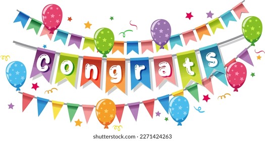 Congratulations text graphics for celebrating special occasions illustration